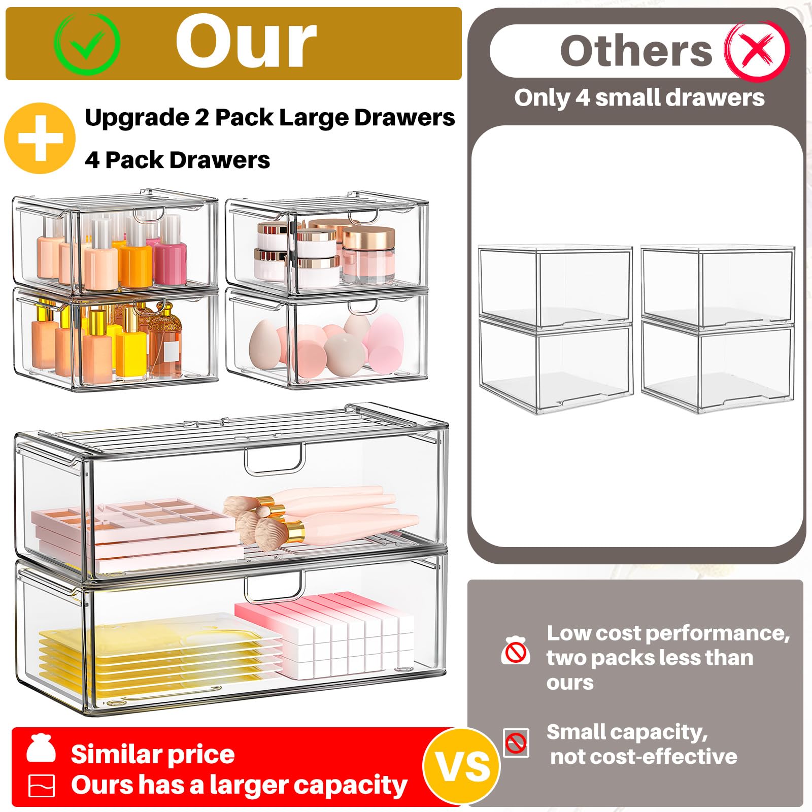 caktraie versatile organizer for vanity bathroom or pantry