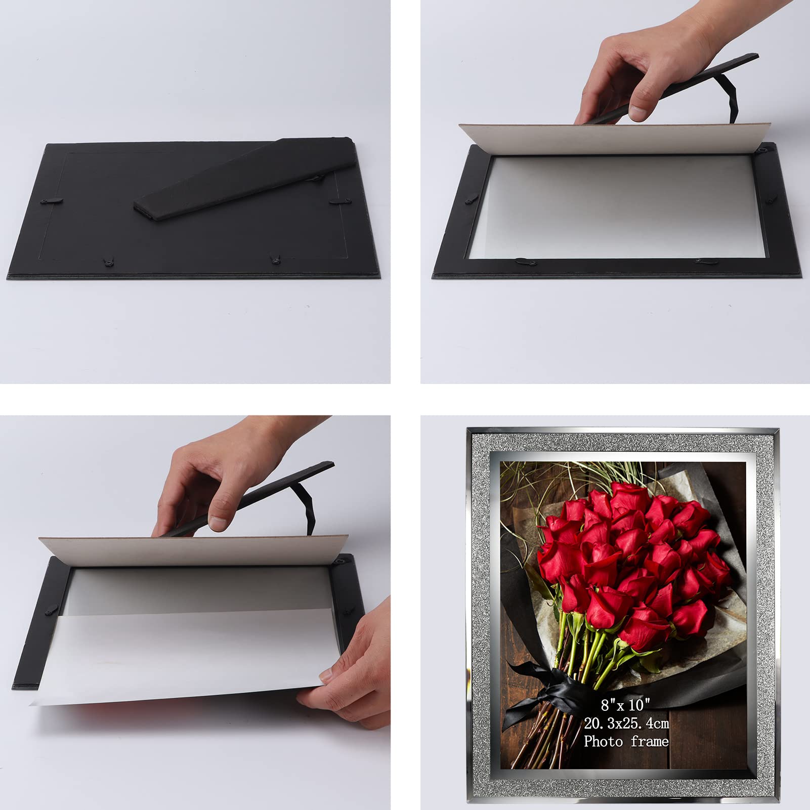 Calenzana frames preserve photos and elevate decor with shimmering modern accents.