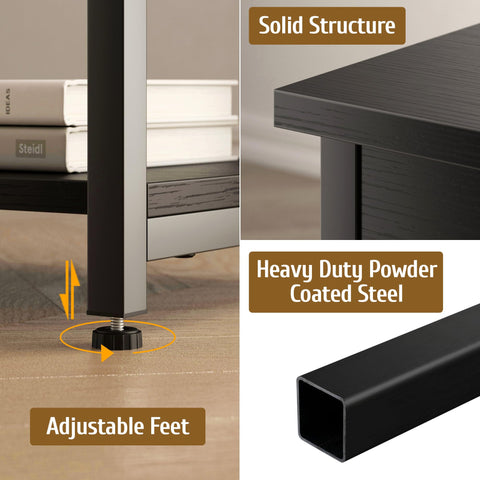 CALERTAIN black end table complements modern decor while saving space