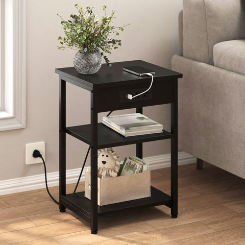 CALERTAIN 3-tier narrow side table maximizes small-space storage