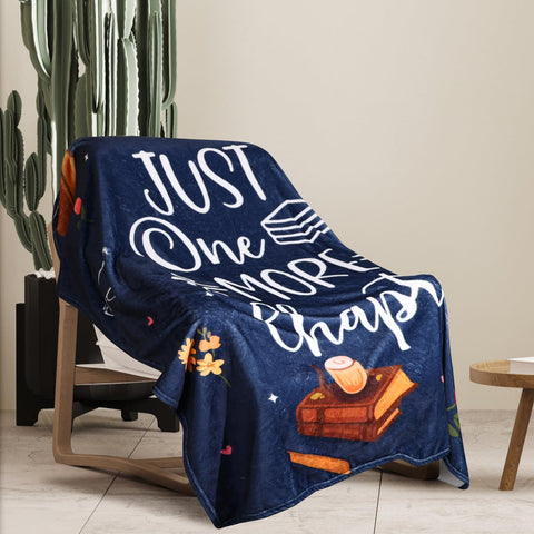 Calibron cozy reading throw in navy for lightweight warmth indoors.