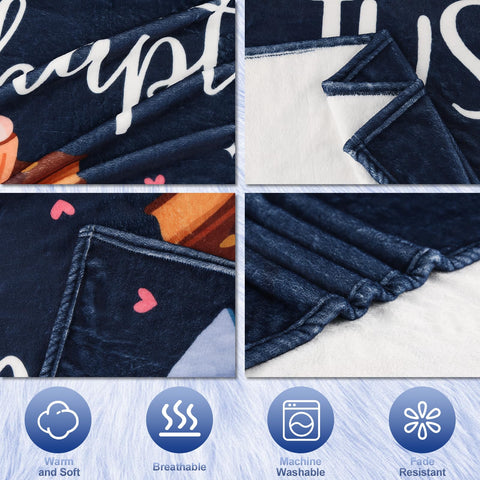 Calibron gift-ready blanket navy, a thoughtful present for book lovers.