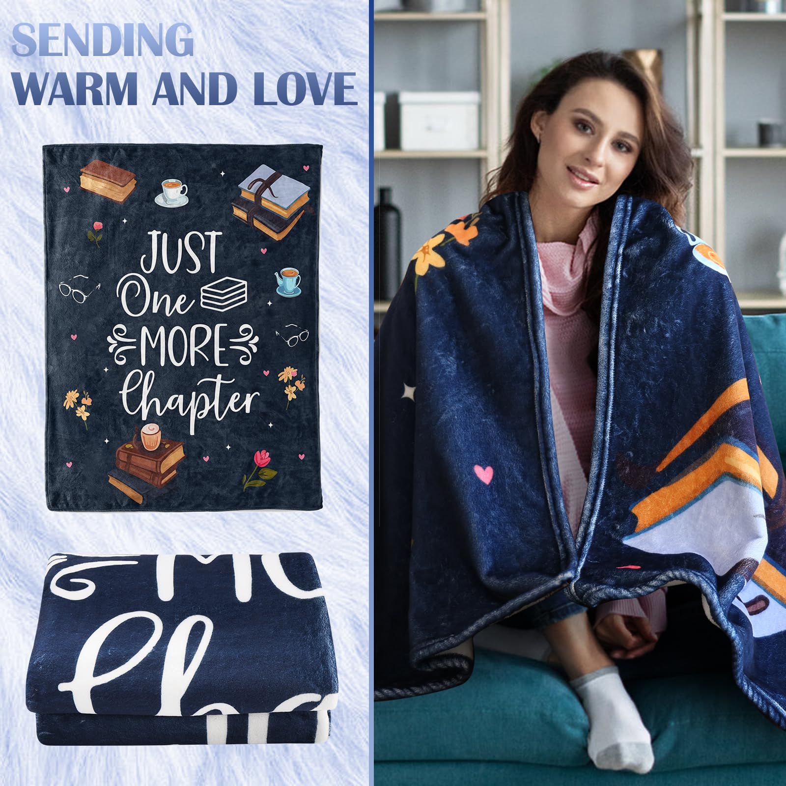 Calibron indoor-outdoor blanket navy suitable for living rooms or patio gatherings.
