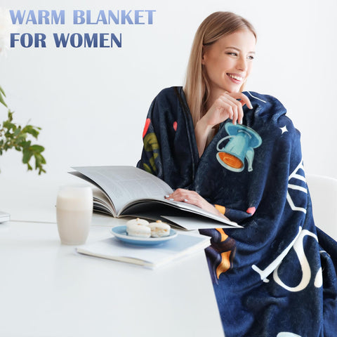 Calibron librarian gift blanket navy for bookish moments at home or on campus.