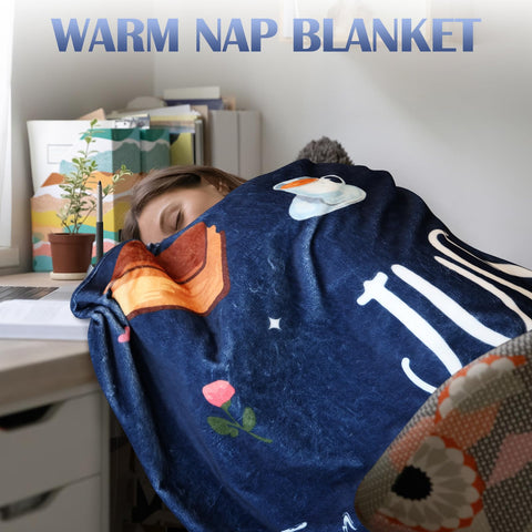 Calibron soft flannel blanket navy offers plush comfort and durability.