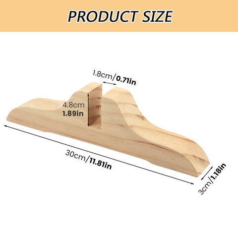 CALIDAKA wood base supports room dividers for upright panels.