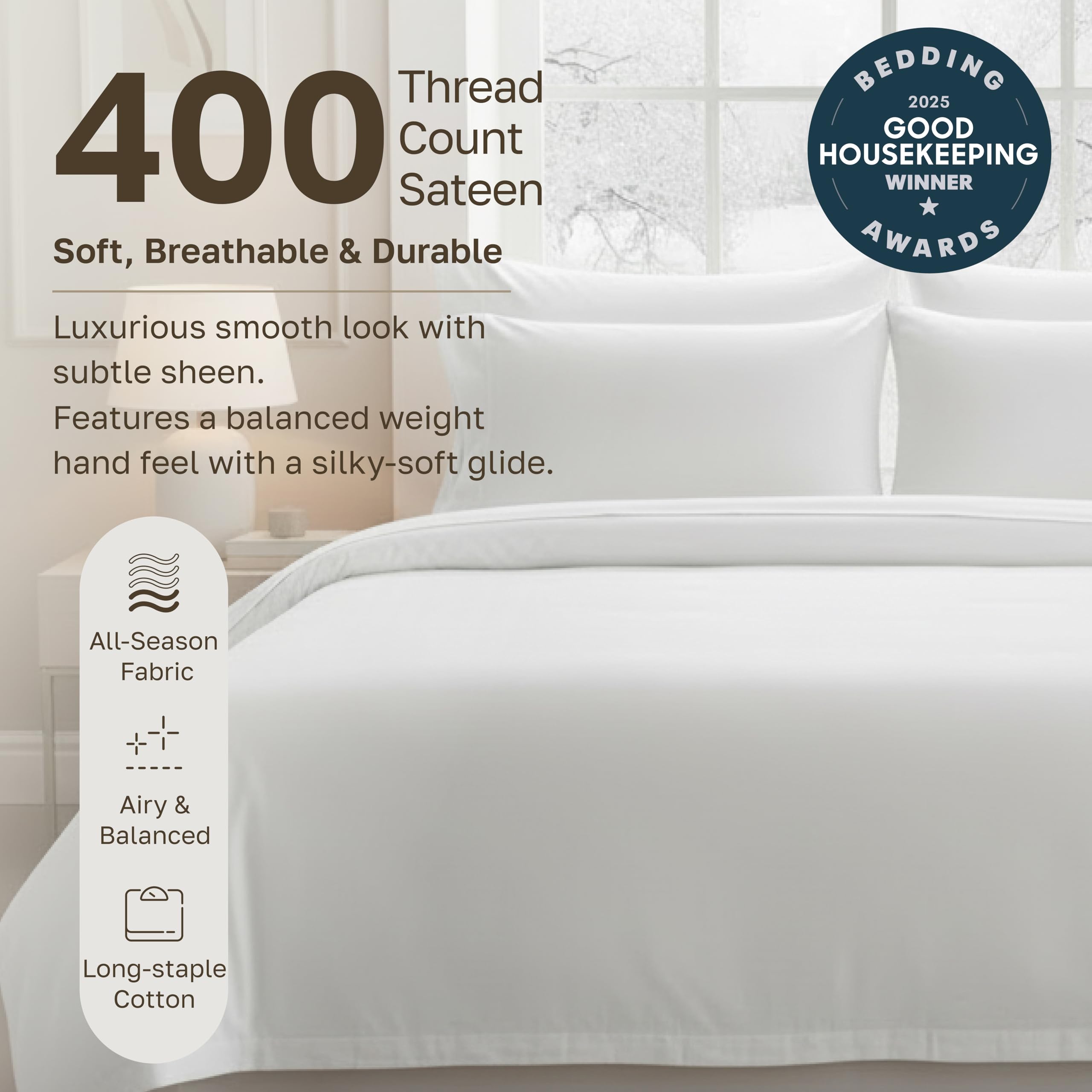 California Design Den 100 percent cotton sateen fabric feels breathable and soft.