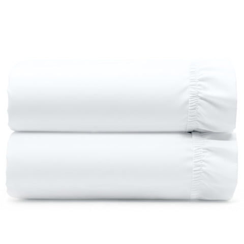 California Design Den queen fitted sheets show crisp breathable percale weave for comfort