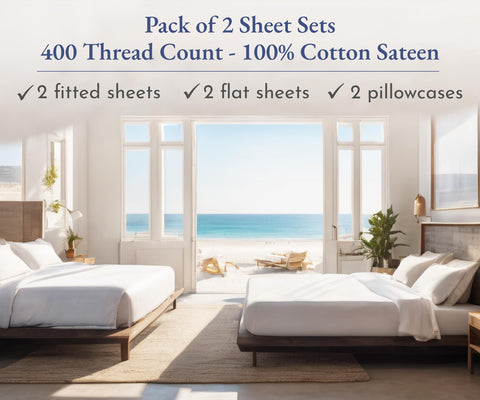 California Design Den 2-pack twin sheets ready for quick setup.