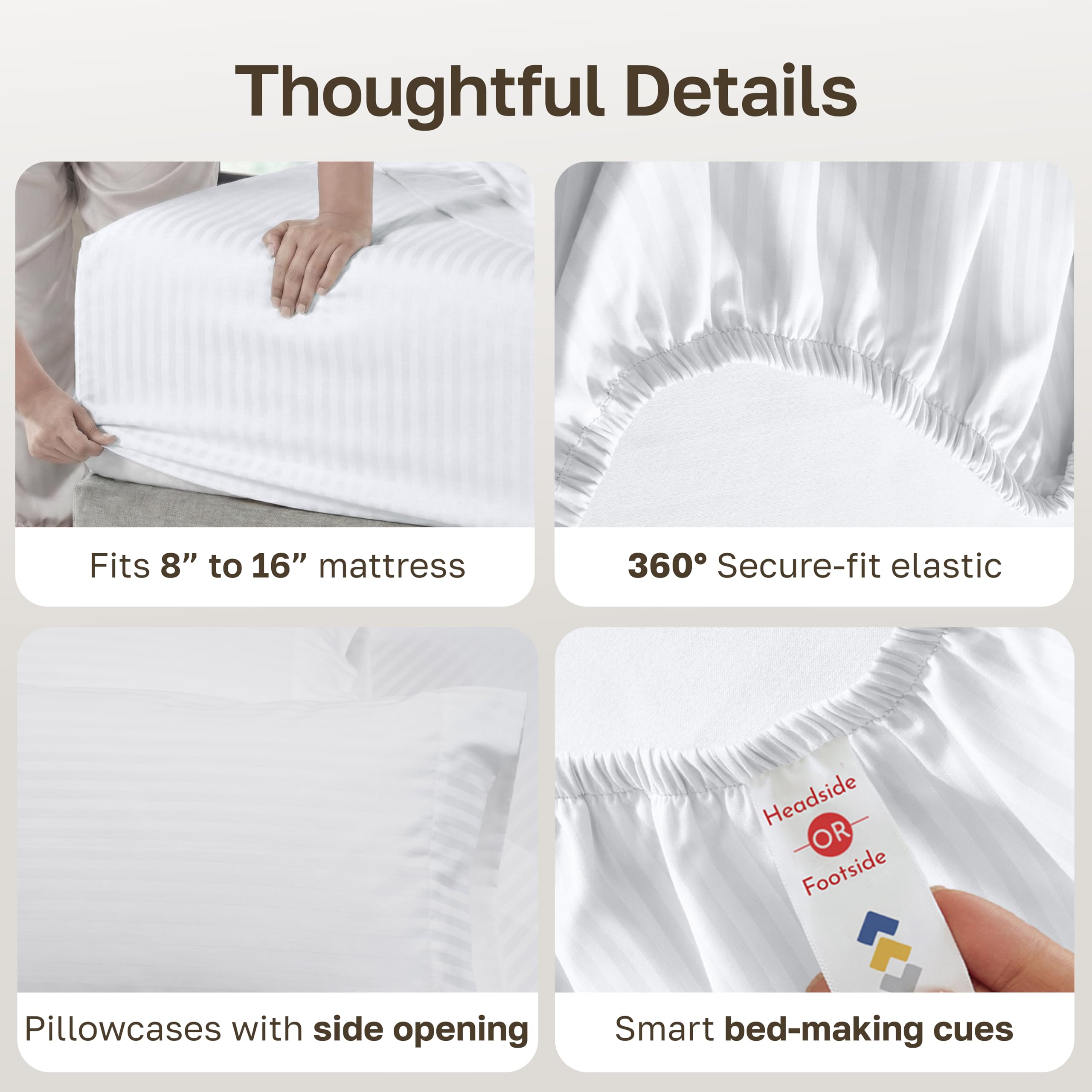California Design Den 400-thread-count sateen closeup shows premium softness.