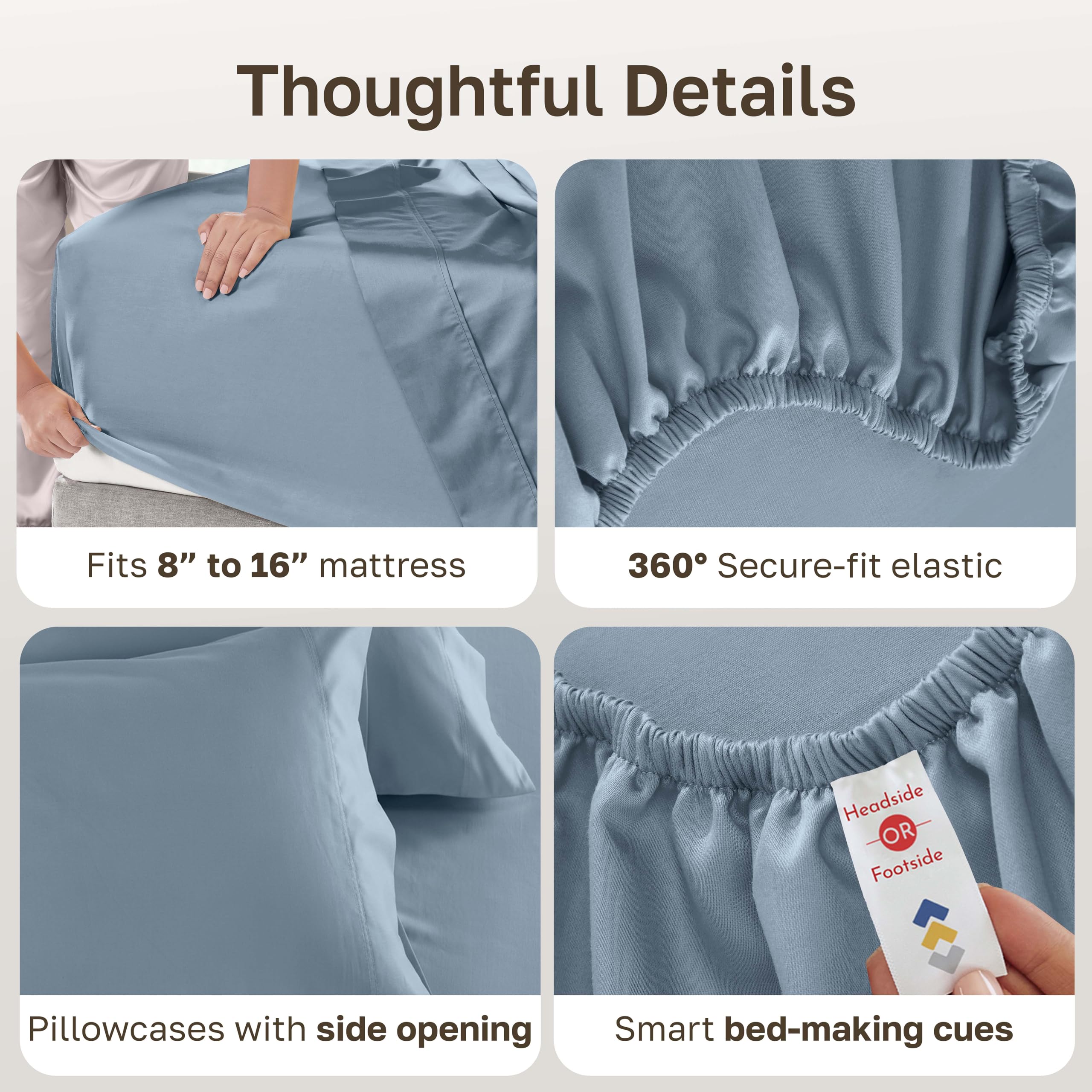 California Design Den 600TC pastel blue pillowcases with classic open-end design.
