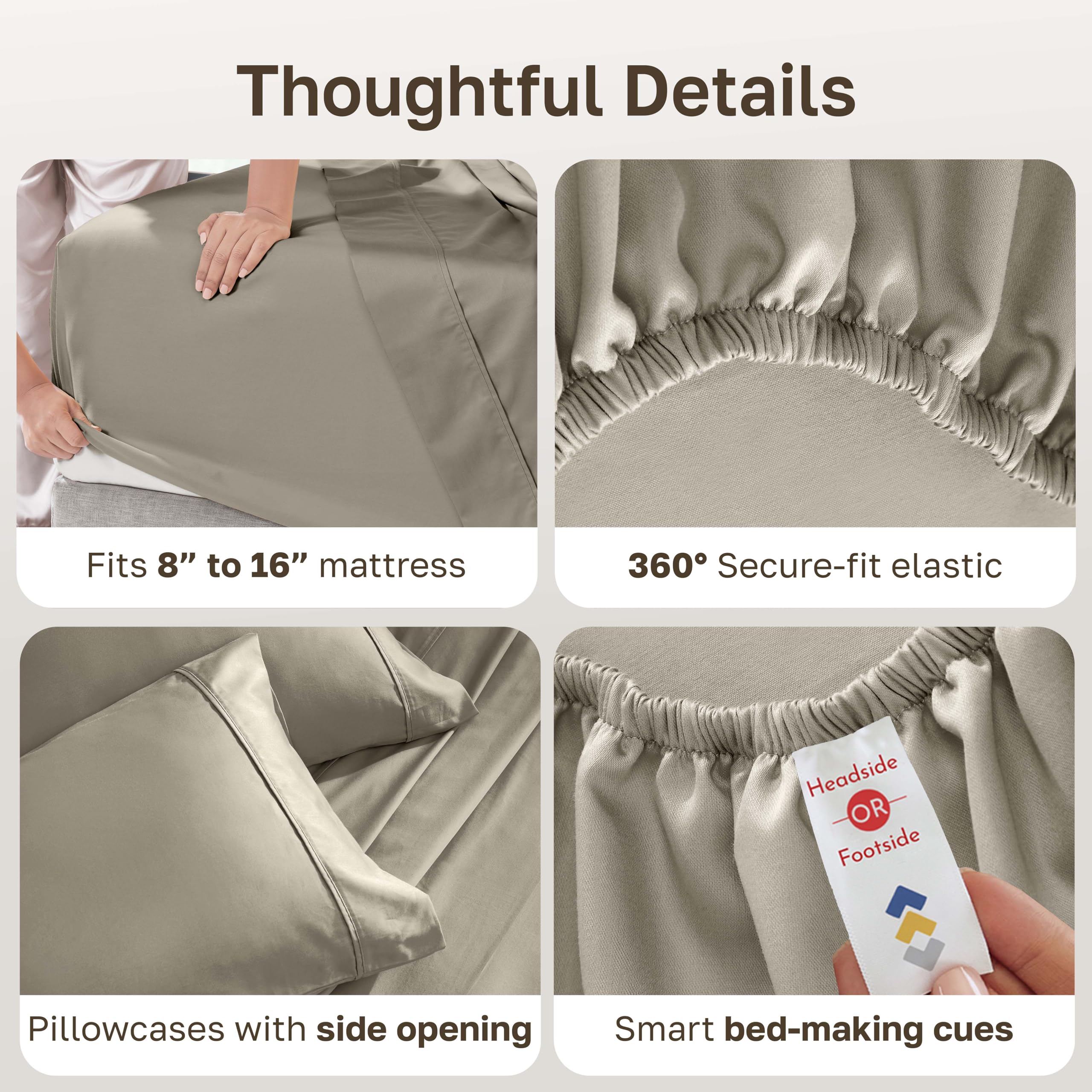 California Design Den bed sheet tag aids quick bed-making.