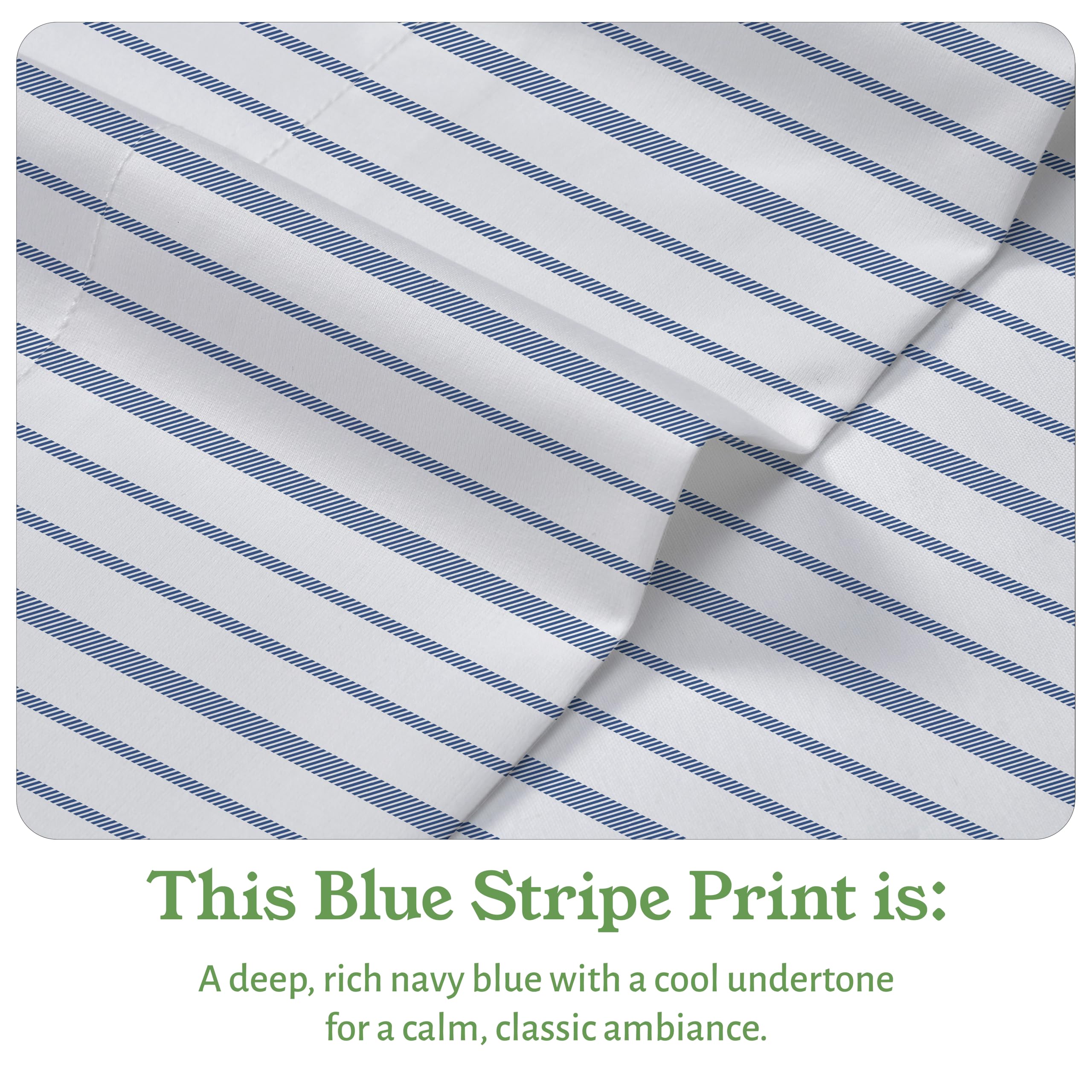 California Design Den blue stripe pillowcase with envelope closure for secure, tidy bedding