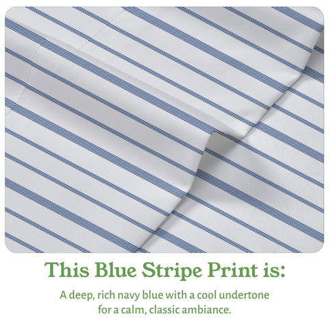 California Design Den blue stripe pillowcase with envelope closure for secure, tidy bedding