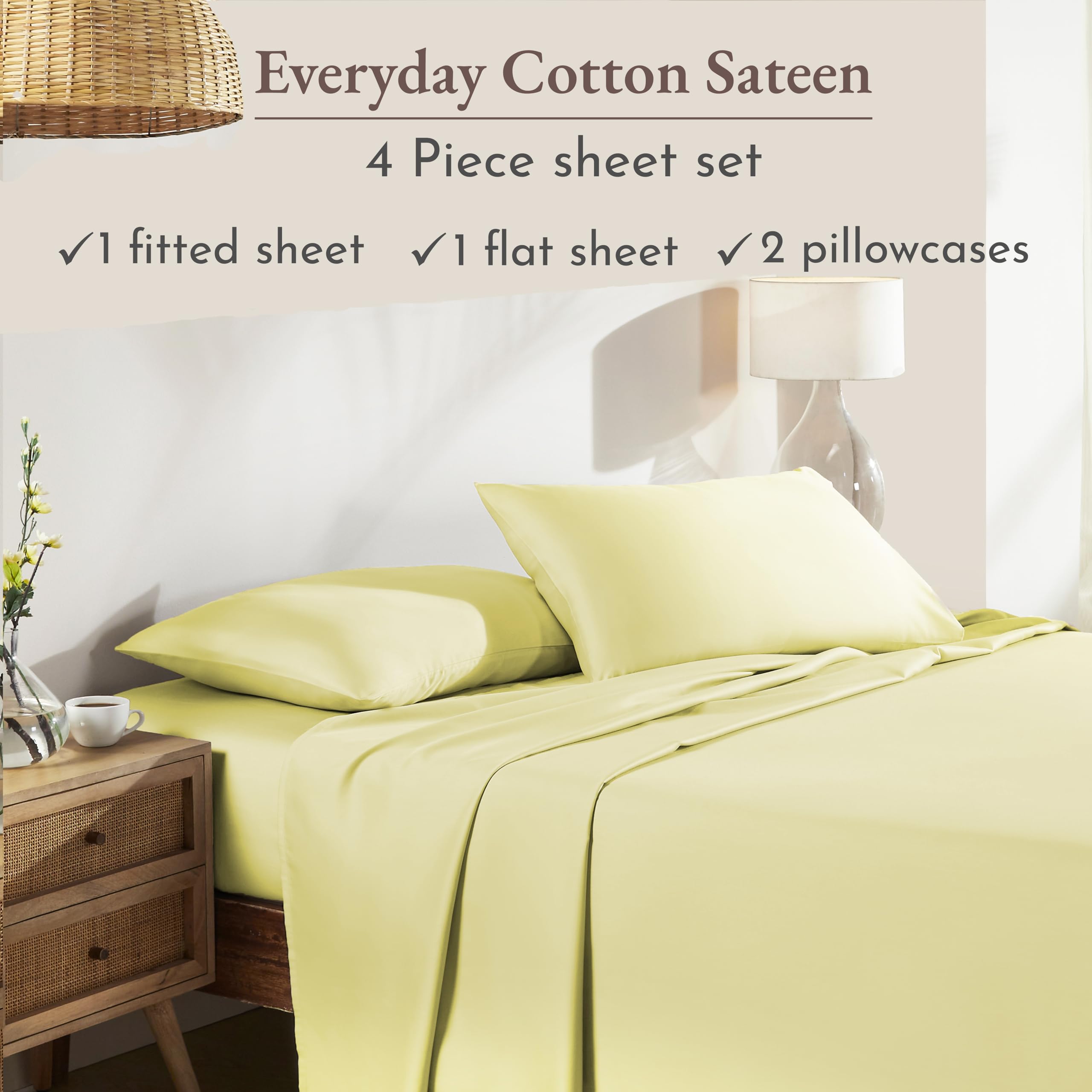California Design Den butter pillowcase-2 showing smooth weave and easy care.