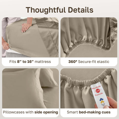 California Design Den cool taupe shade complements diverse bedroom decors.