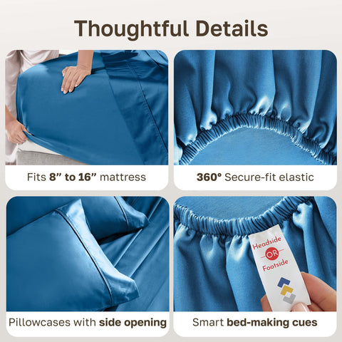 California Design Den cotton sateen weave delivers a silky feel that softens with each wash.