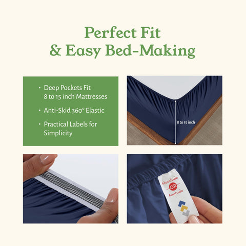 California Design Den deep-pocket elastic secures the mattress for smooth fit