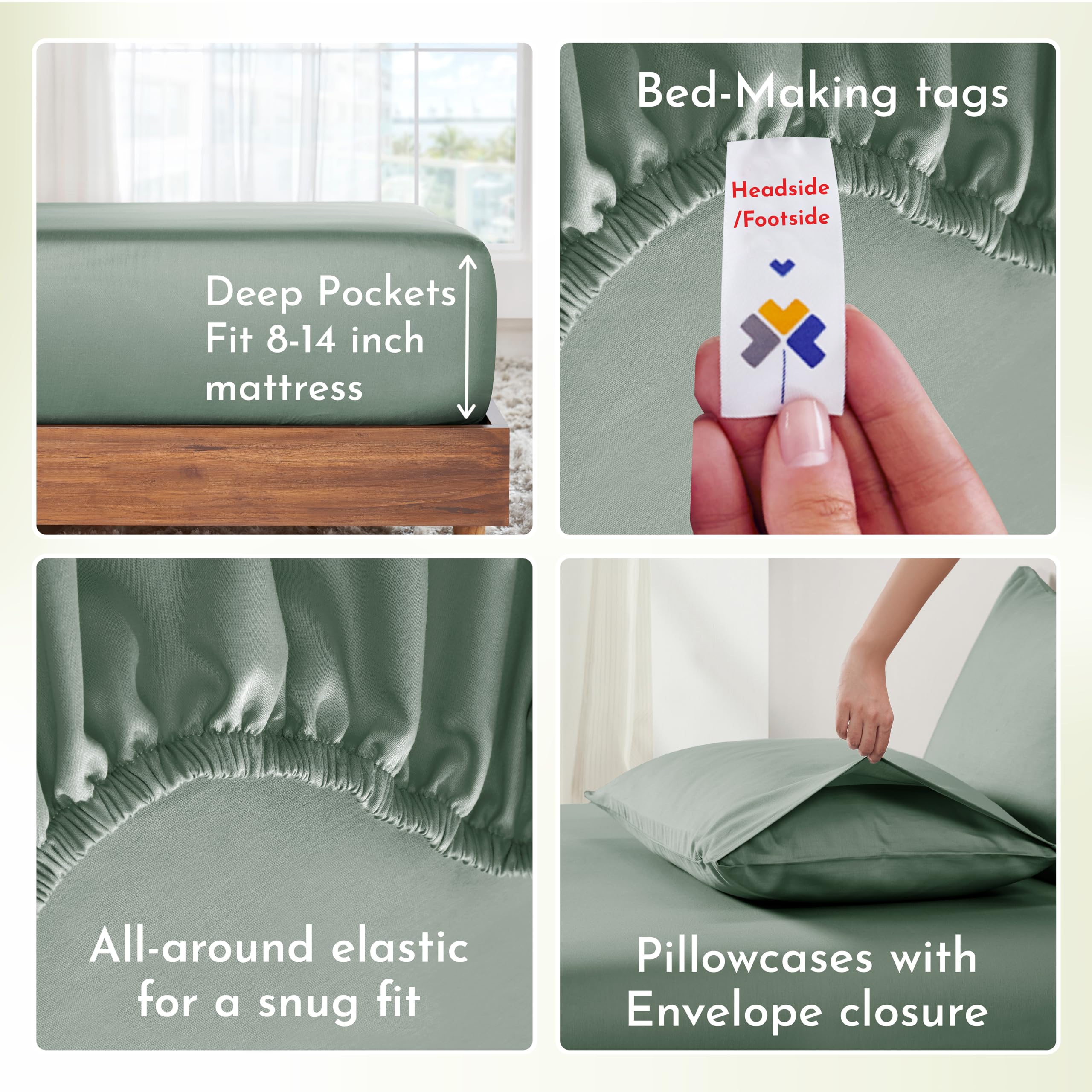 All-around elastic on California Design Den deep-pocket fitted sheet securing fit