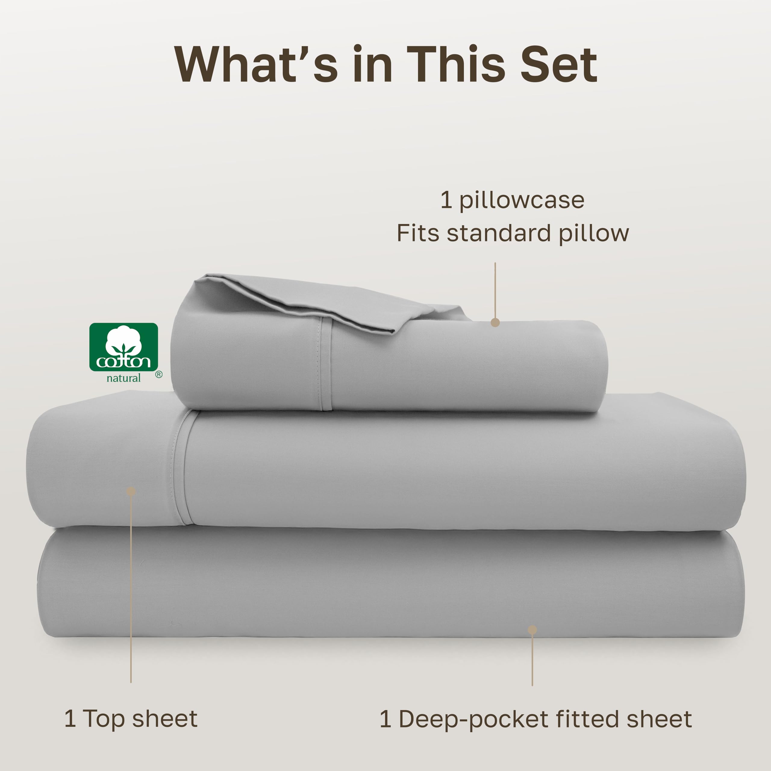 Deep-pocket fitted sheet from California Design Den fits 8–15 inch mattresses