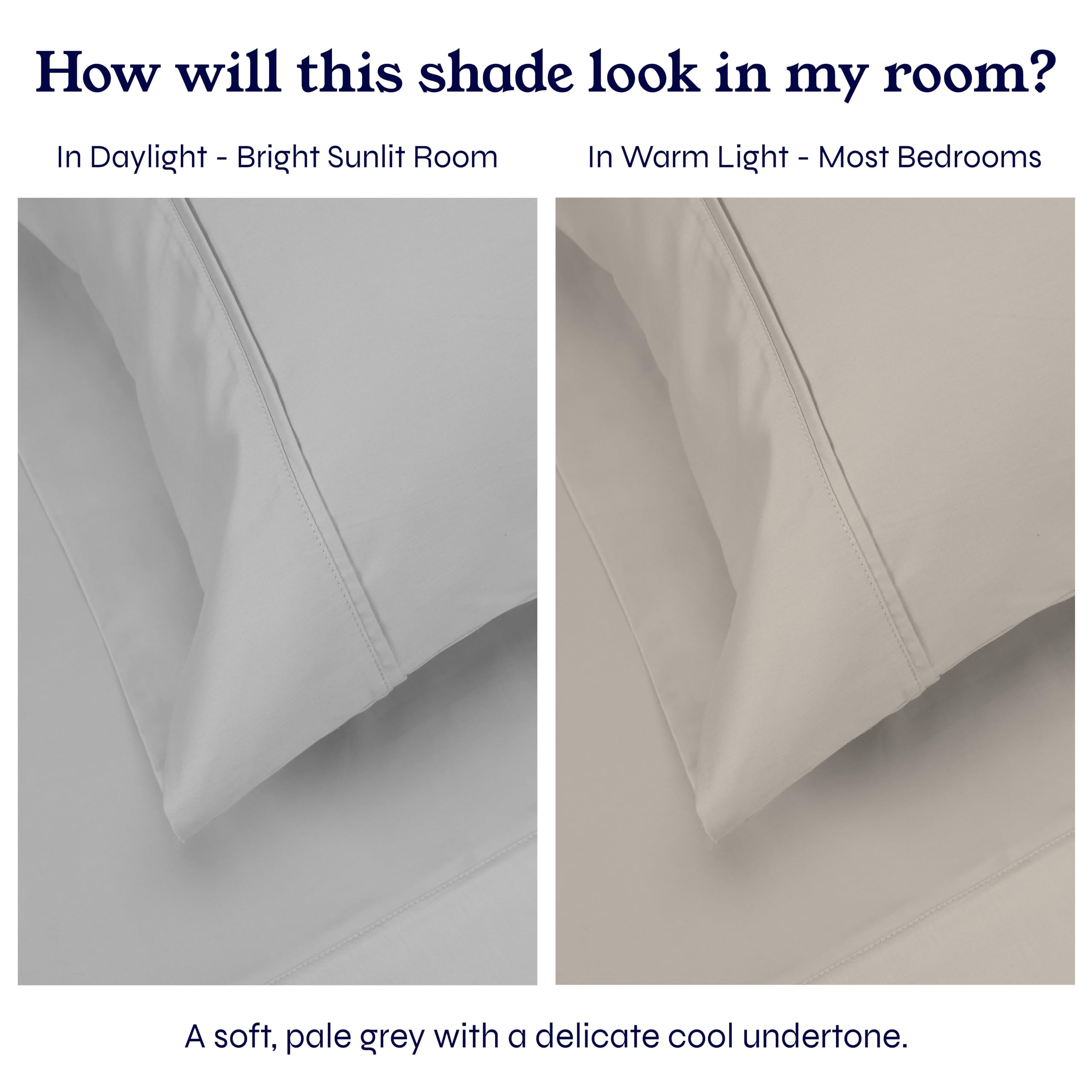 California Design Den deep-pocket queen light grey top and bottom tags aid easy bed-making