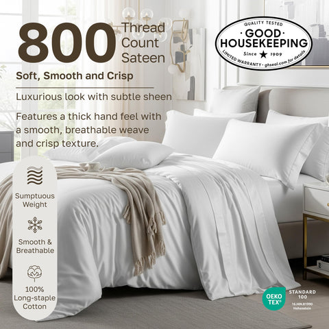 California Design Den deep-pocket fitted sheet demonstrates secure fit on taller mattresses.