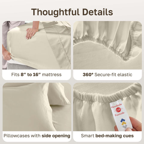 California Design Den 600-thread-count sateen weave delivering soft, smooth texture and slight sheen.