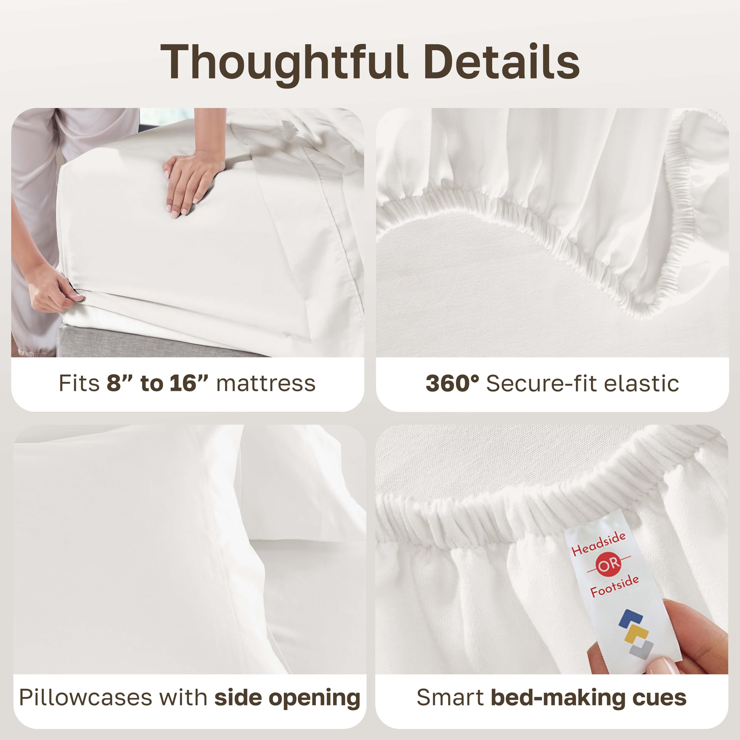 California Design Den ivory-toned sateen weave close-up highlighting luxurious softness.
