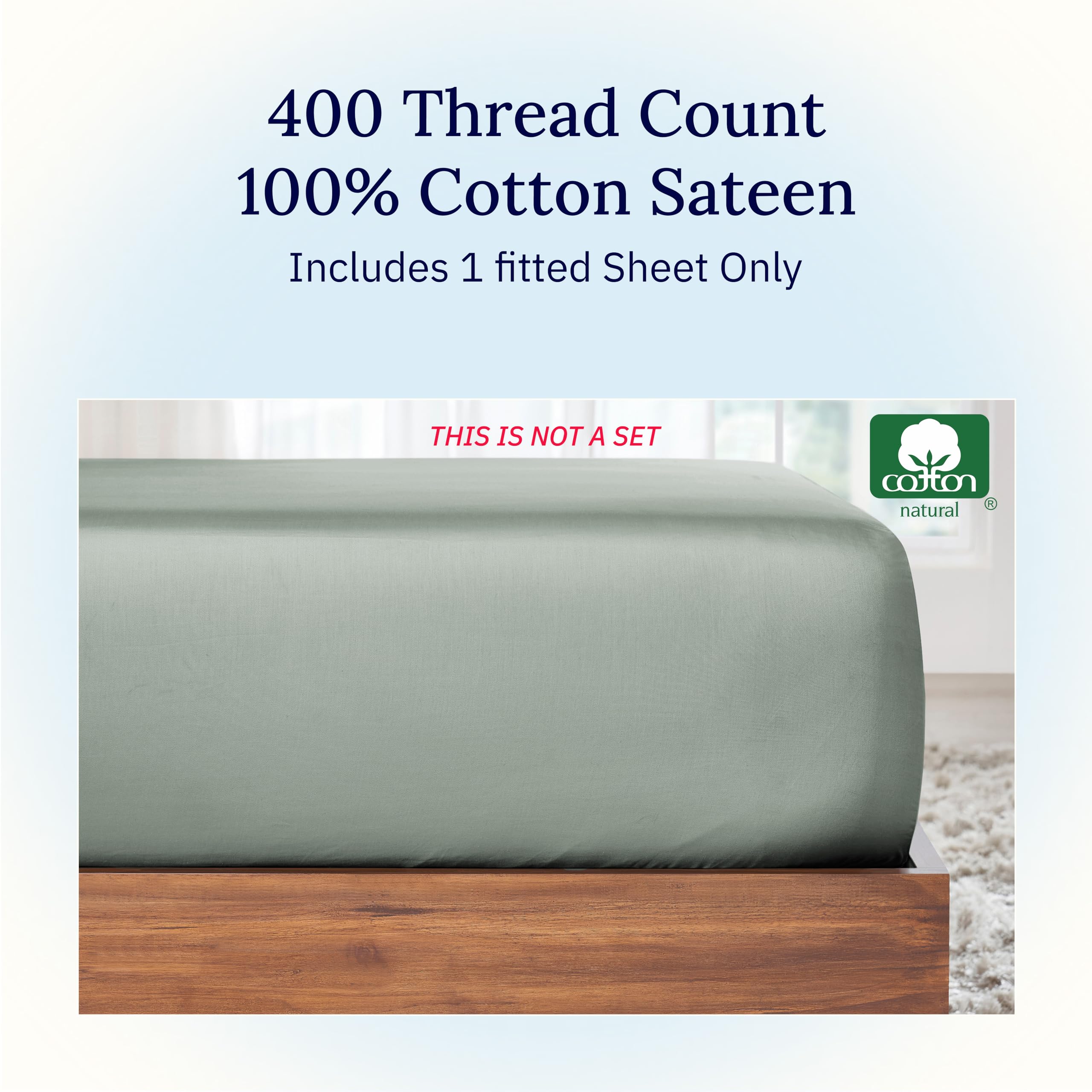 California Design Den deep-pocket queen sheet fits 8–16 inch mattresses.