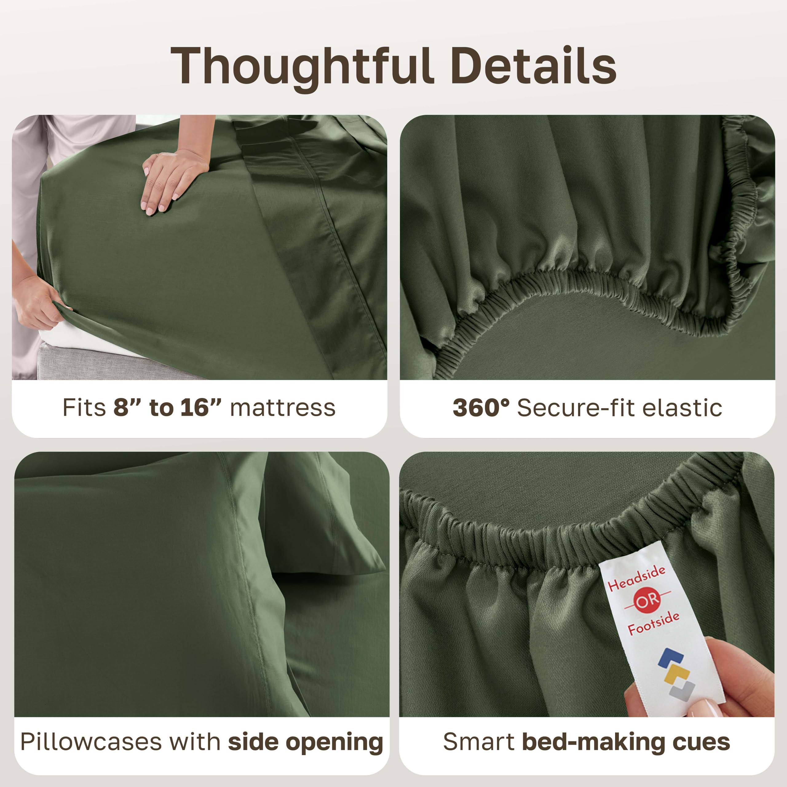 California Design Den easy-care sheet set, machine washable and colorfast.