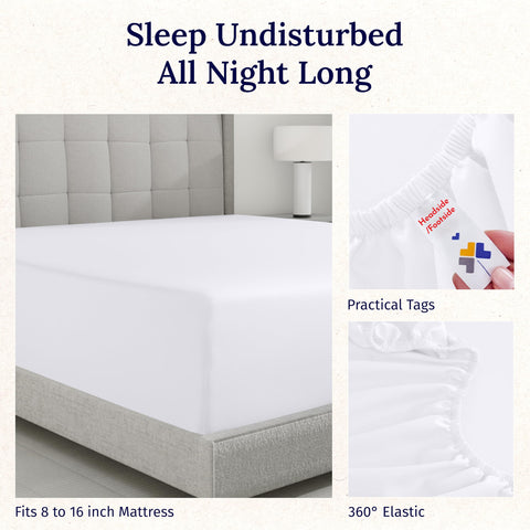 California Design Den easy-care machine washable fitted sheet