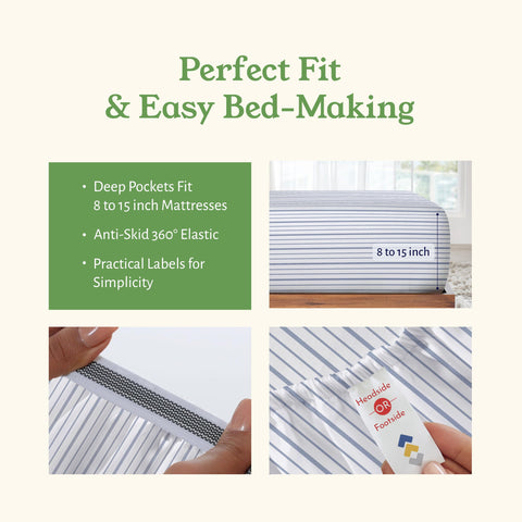California Design Den easy-care percale sheets stay crisp after washing.