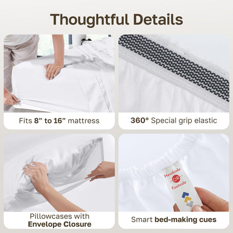 California Design Den Egyptian cotton sheets stay breathable and durable through frequent washing.