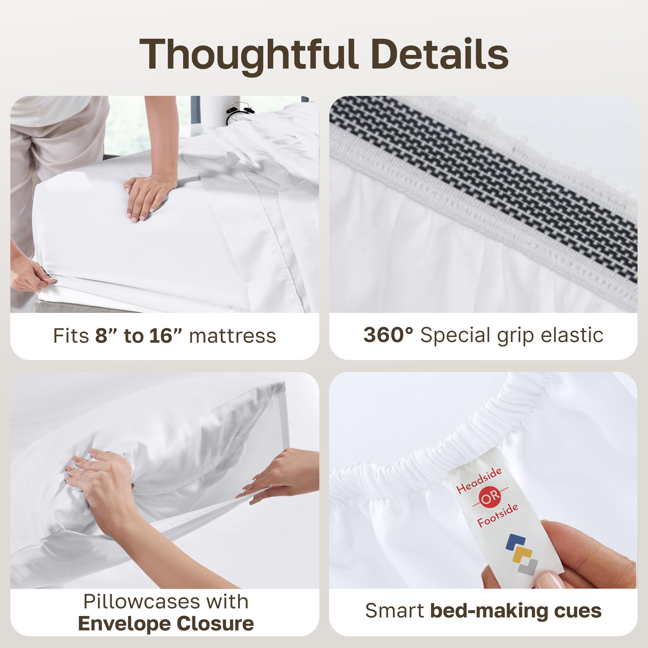 California Design Den Egyptian cotton sateen fabric feels soft and breathable.