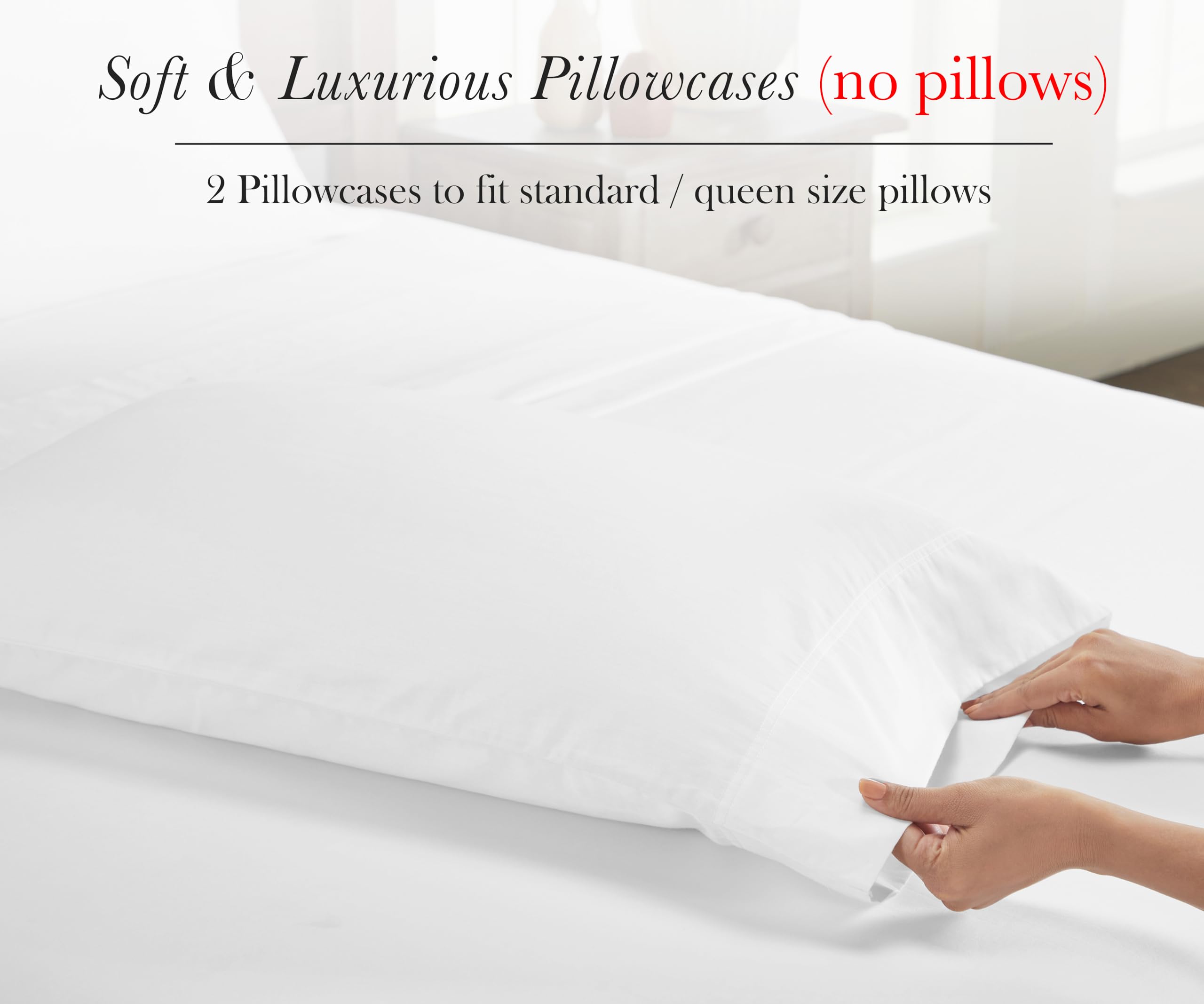 Queen size pillowcase demonstrating roomy 21x30 inches for standard or queen pillows.