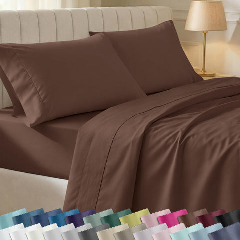 California Design Den espresso brown sateen close-up shows silky texture and premium weave