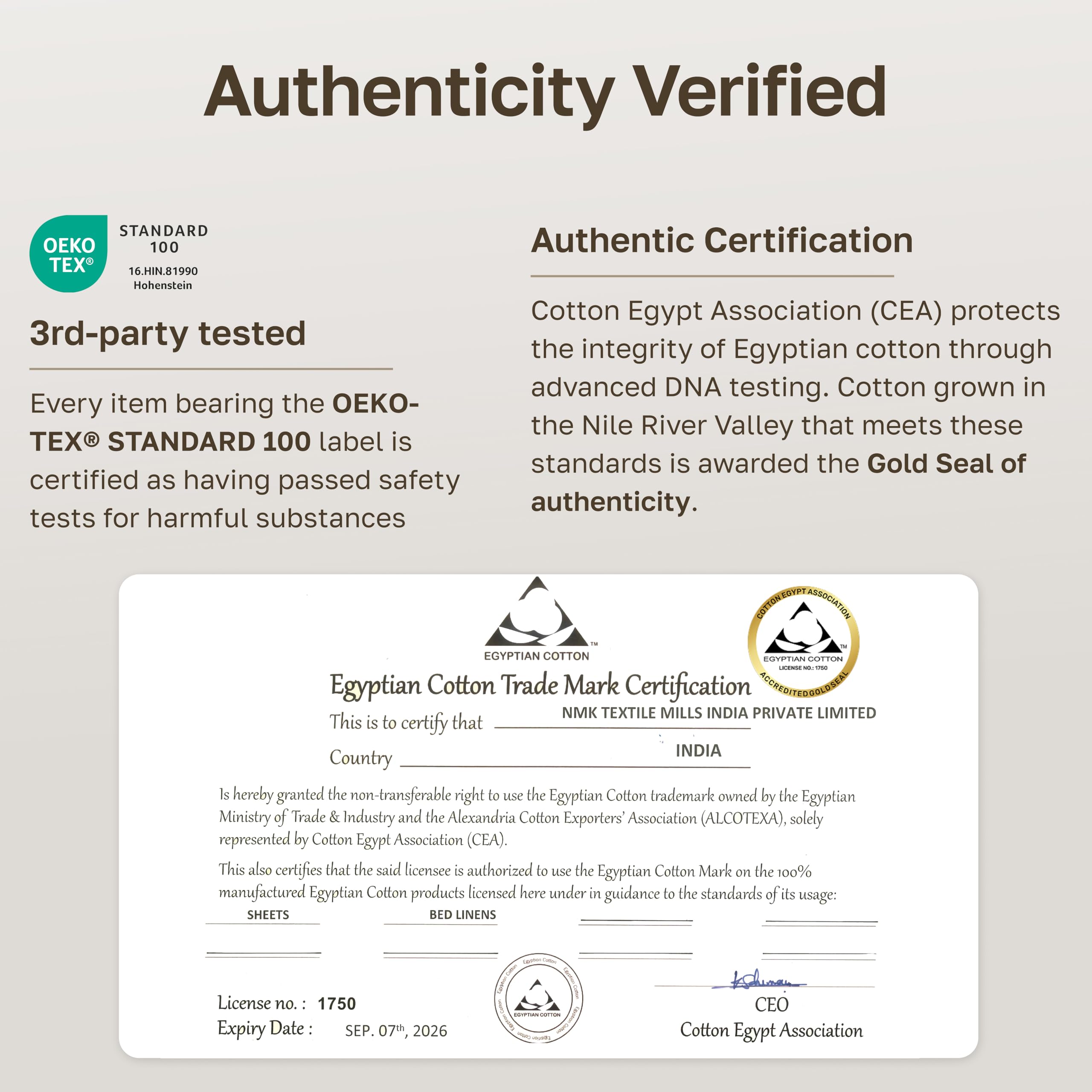 California Design Den products are crafted in a family-run Indian factory using Egyptian cotton.
