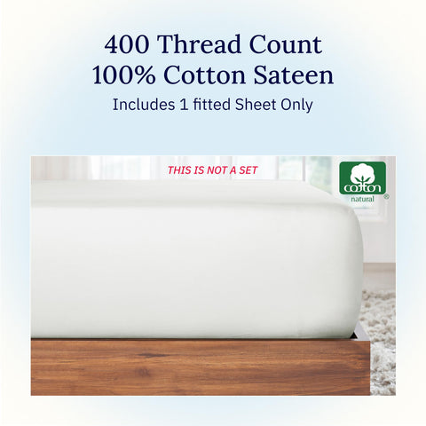 Deep-pocket queen sheet from California Design Den fits 8–16 inch mattresses securely.