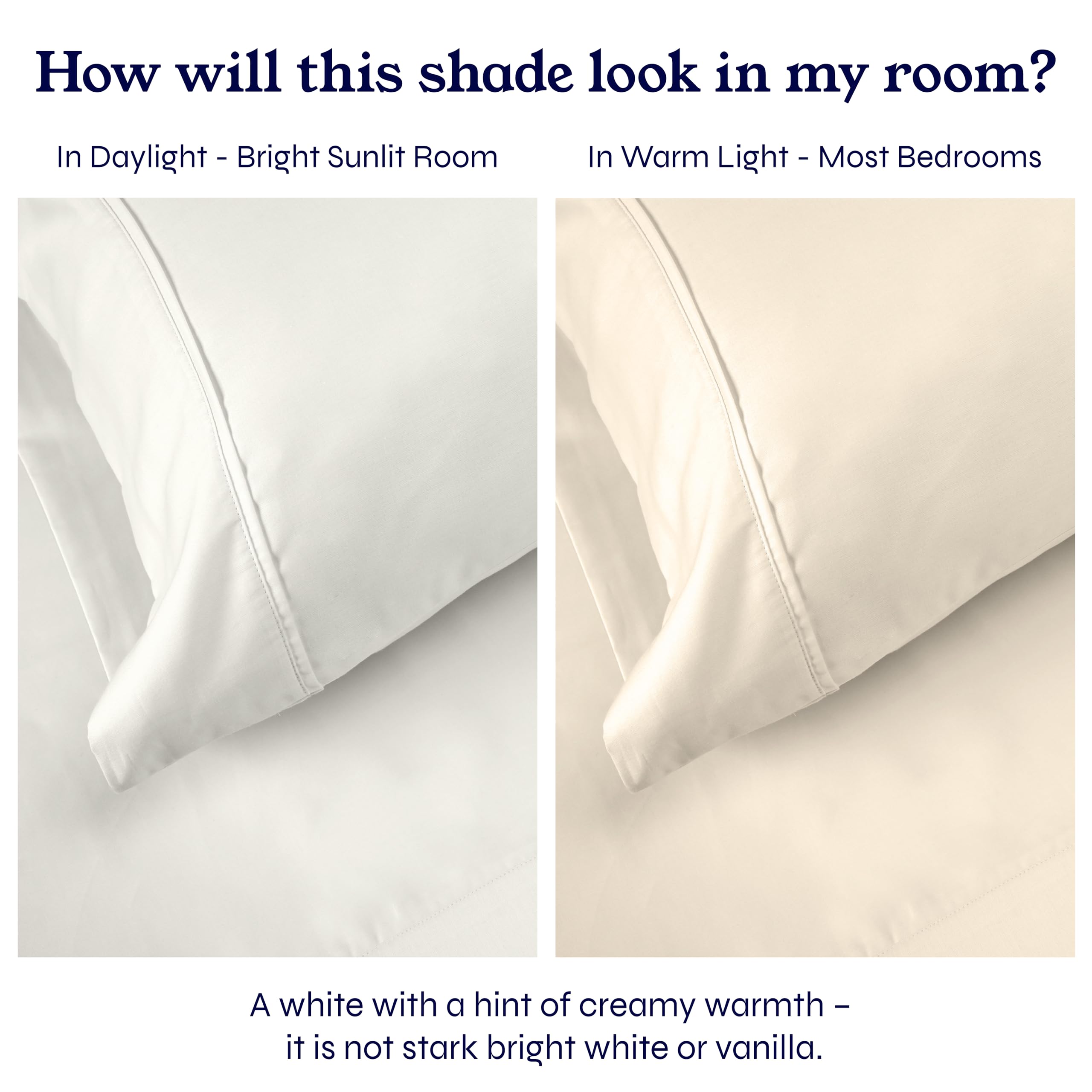 California Design Den fitted sheet with strong all-around elastic for a stay-in-place fit.