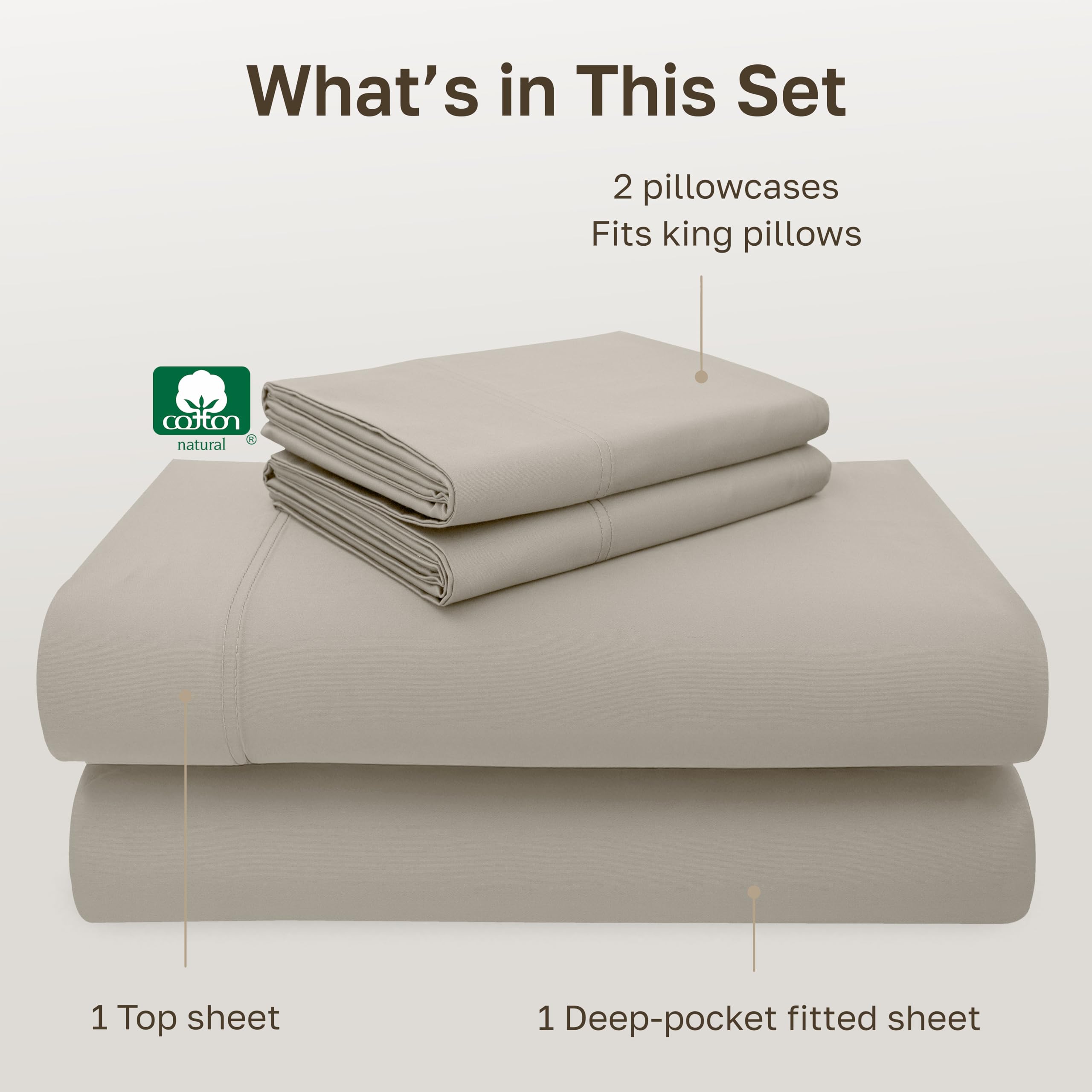 California Design Den flat sheet for king bed provides generous coverage.