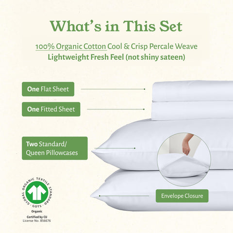 California Design Den pillowcases with envelope closure keep pillows neatly in place