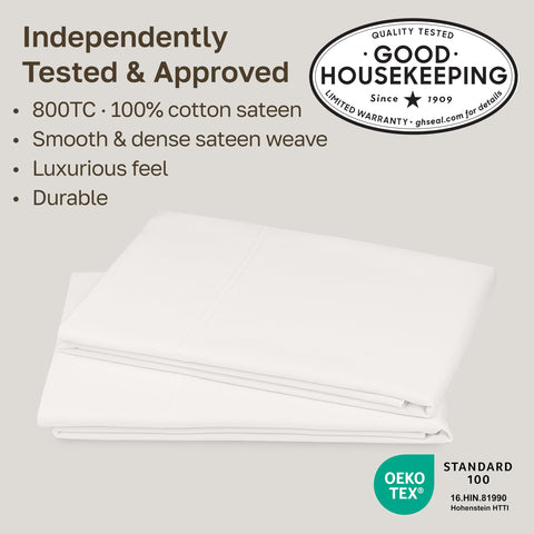 Two pillowcases in standard/queen fit ready for bed setup and easy pillow coverage
