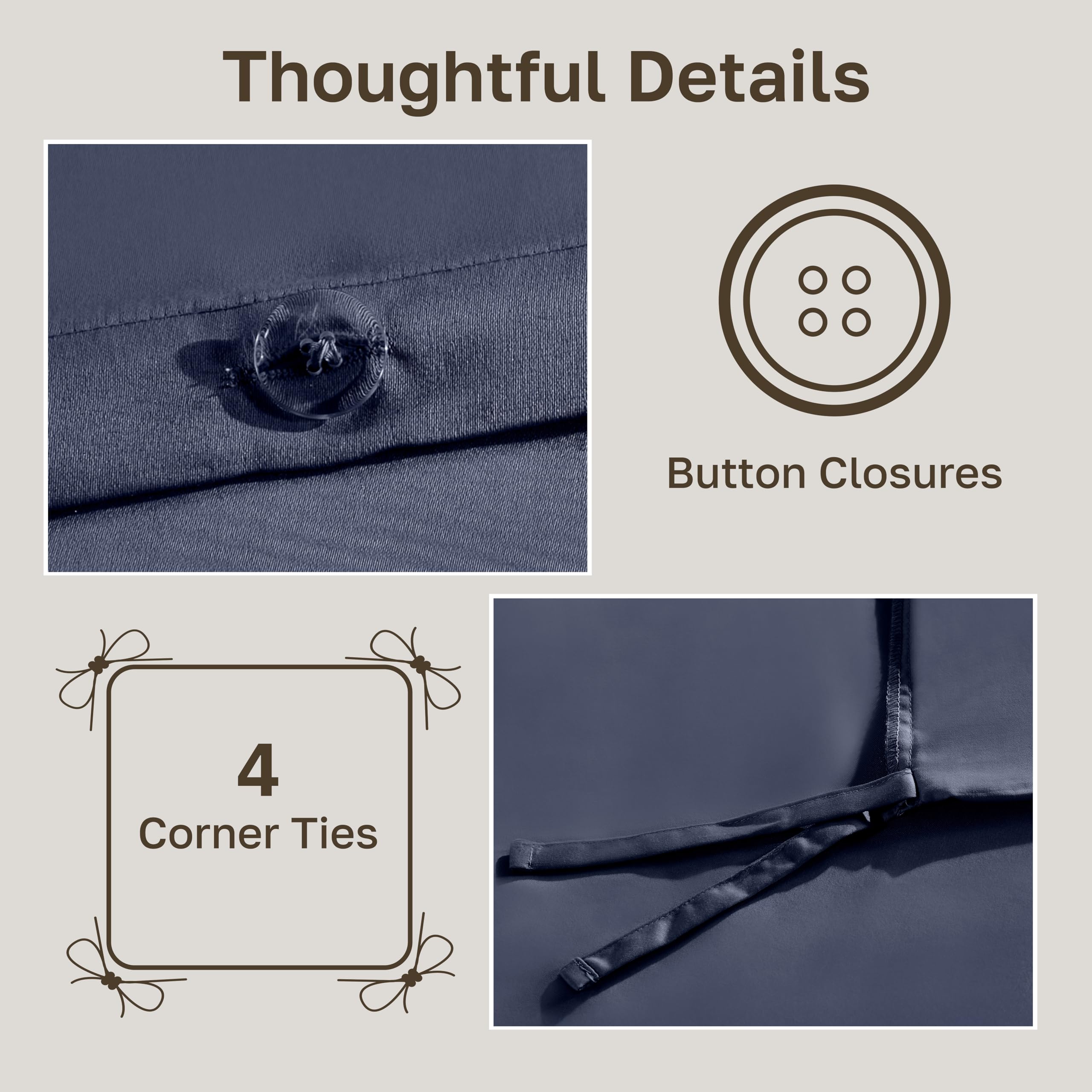 California Design Den indigo dusty blue duvet cover packaging emphasizing sustainability