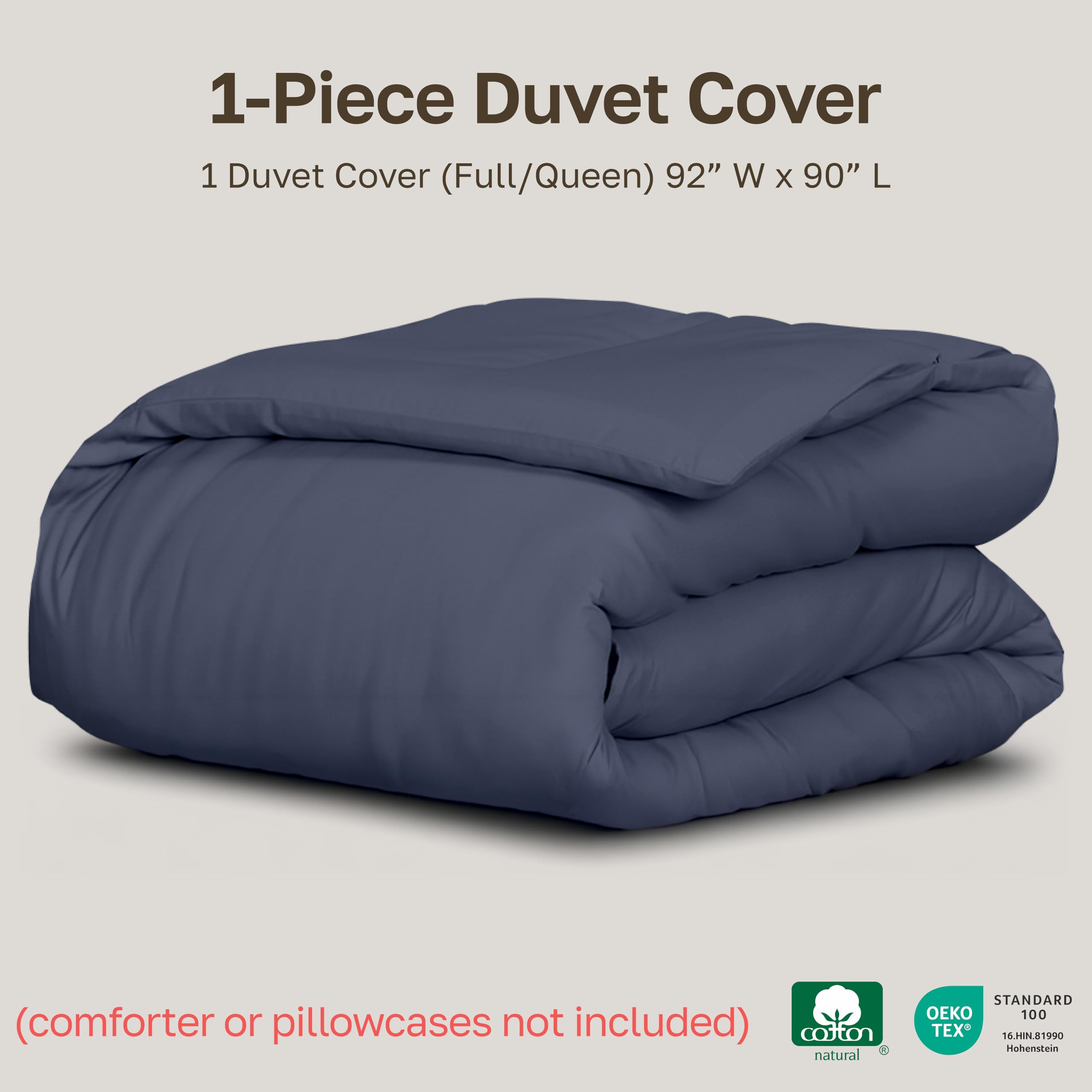 California Design Den indigo dusty blue duvet cover queen/full size on bed