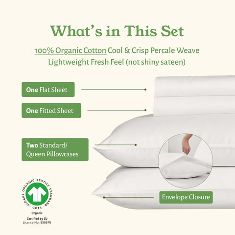 California Design Den ivory percale close-up emphasizes matte texture and airy weave.