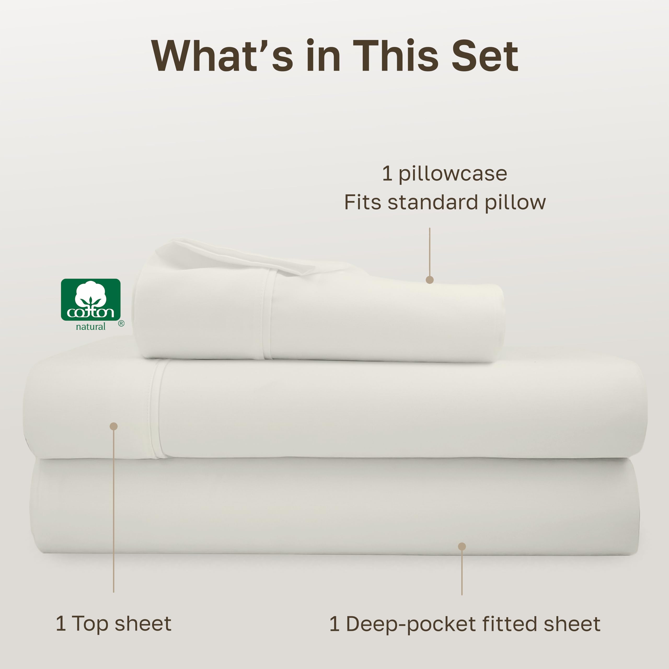 California Design Den ivory packaging image indicates recyclable materials and eco-friendly packaging.