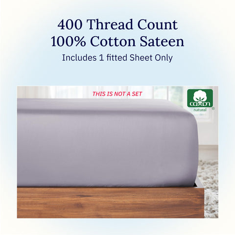 100% cotton sateen king sheet offers a soft, glossy surface