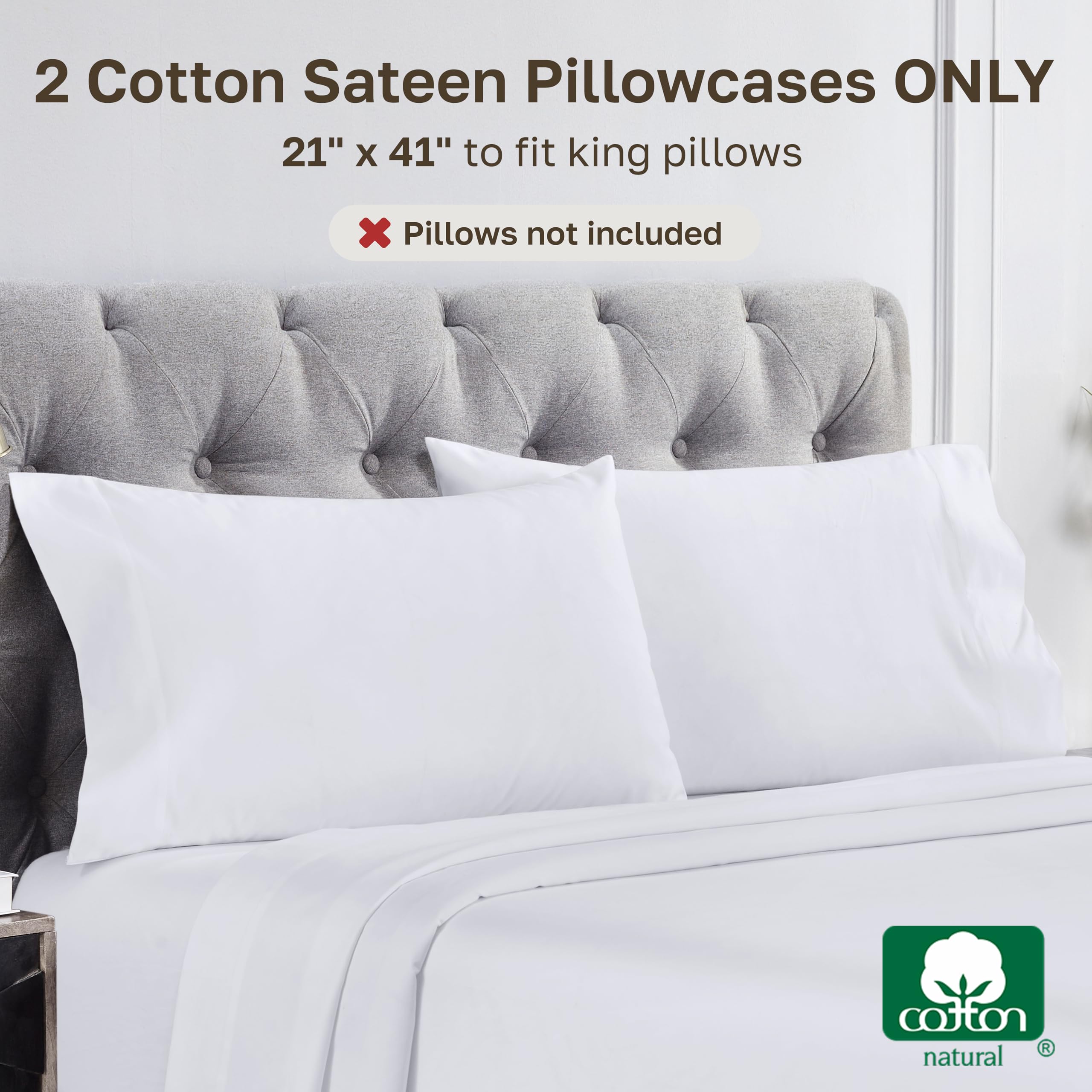 California Design Den king pillowcase 4-inch hem open-end design without zippers