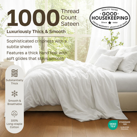 California Design Den king pillowcases with hidden side opening for easy bed-making.