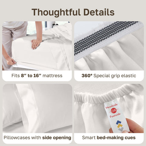California Design Den king sheets packaged set image hints at ready-to-make bed setup